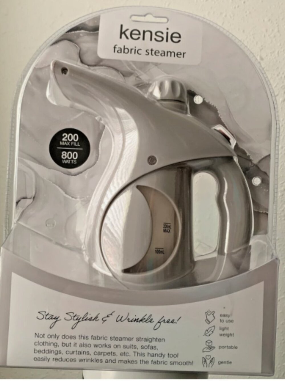 Kensie fabric steamer KS0132-GRY